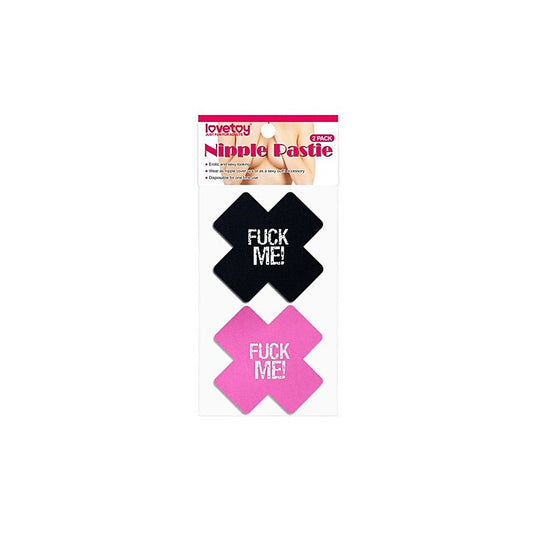 Cross Pattern Nipple Pasties Twin Pack by Lovetoy - Breast and Nipple Toys