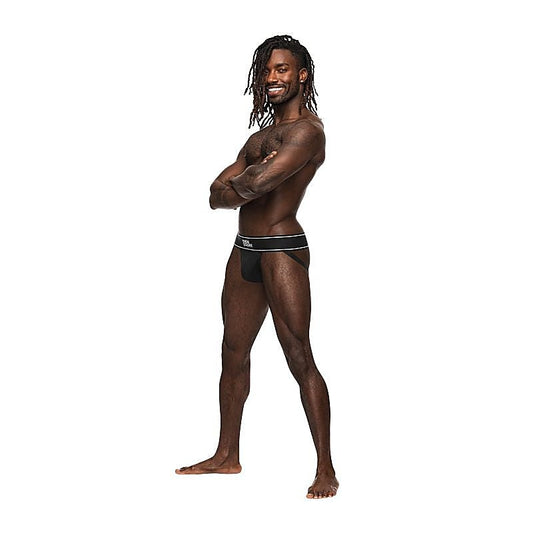 Male Power Modal Rib Mens Jock Underwear Black - Jocks and G-Strings