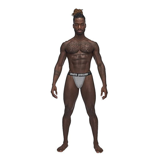 Male Power Sexagon Breathable Micro V Thong Grey - Mens Briefs And Boxers
