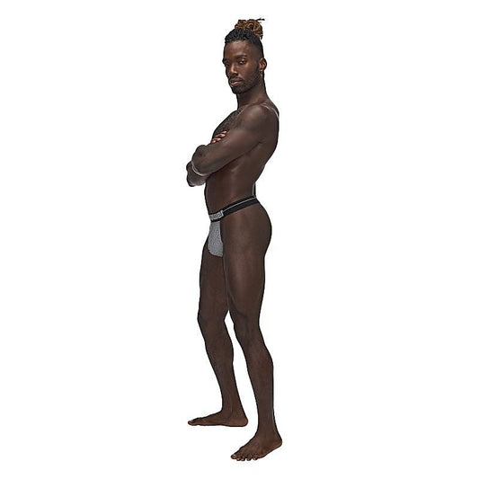 Male Power Sexagon Breathable Micro V Thong Grey - Mens Briefs And Boxers