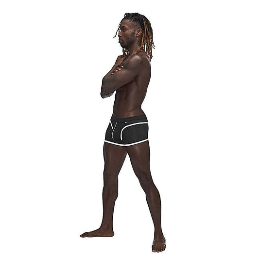Male Power Sport Mesh Breathable Mens Mini Short Black - Mens Briefs And Boxers