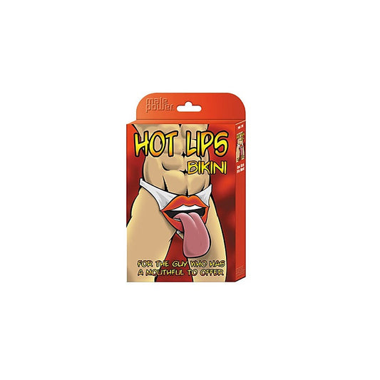 Male Power Hot Lips Bikini Novelty Underwear Black - Party Gifts and Novelties