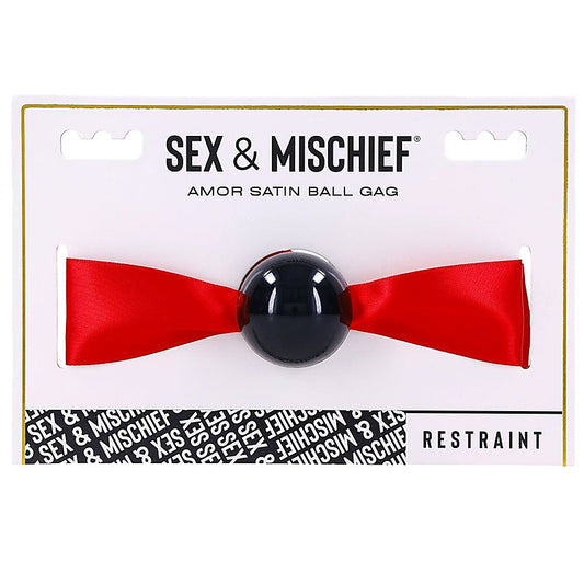 S&M Amor Satin Ball Gag - Bondage Gags and Bits