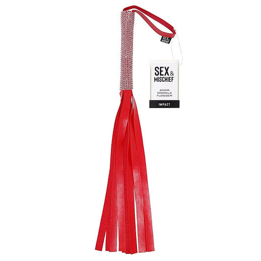 Dazzling Vegan Leather Amor Sparkle Flogger for Sensual BDSM Play