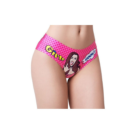 Mememe Lingerie Comic Fans Pink Slip Sexy Womens Pantie - G-Strings, Panties and Shorts