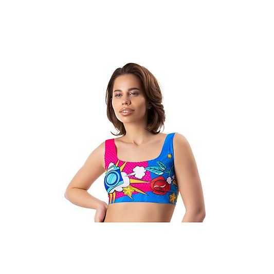 Mememe Lingerie Comics Curios Womens Crop Top - Bras and Bra Sets