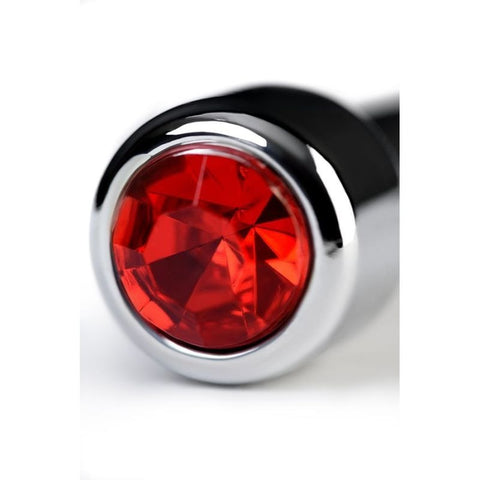 Metal Silver Urethral Plug with Ruby Rhinestone by ToyFa - Urethral Sounds