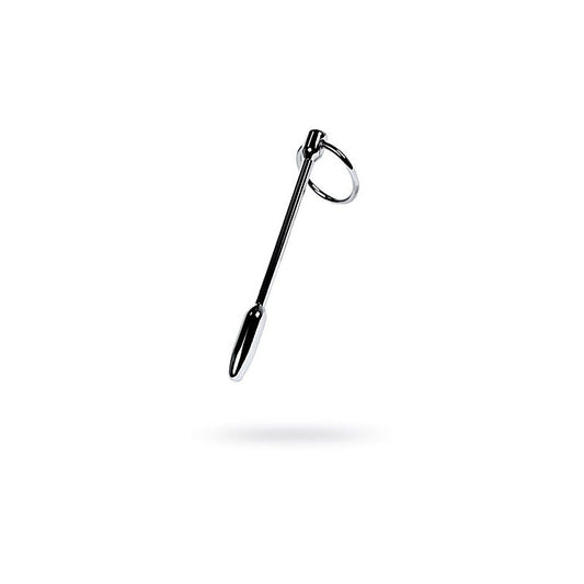 Metal Silver Metal Male Pleasure Urethral Plug With Cock Ring - Urethral Sounds