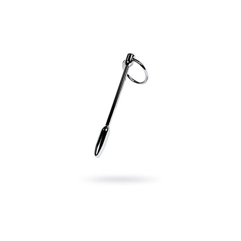 Metal Silver Male Pleasure Urethral Plug with Cock Ring - Urethral Sounds