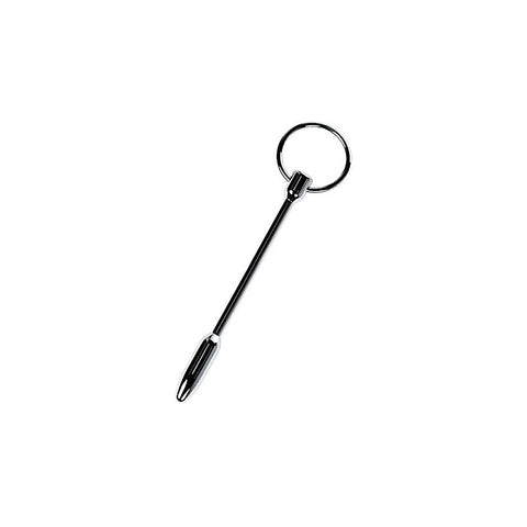 Metal Silver Male Pleasure Urethral Plug with Cock Ring - Urethral Sounds