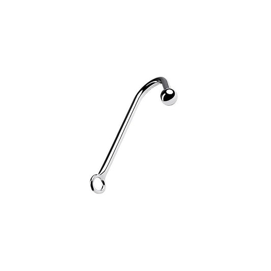 Metal Silver Metal Anal Hook With Bondage Ball - Ball and Cock Toys