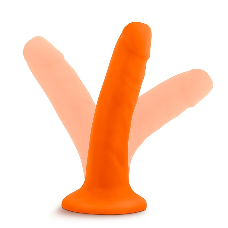 Neo Dual Density Cock Neon Realistic Dildo Orange - Realistic Dildos