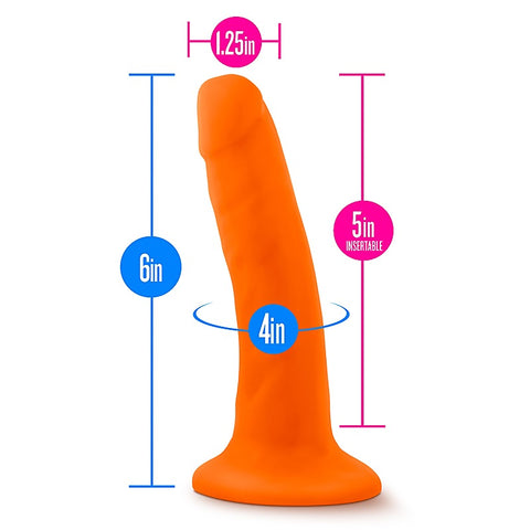 Neo Dual Density Cock Neon Realistic Dildo Orange - Realistic Dildos