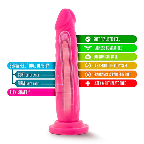 Neo Dual Density Cock Neon Realistic Dildo Blue - Realistic Dildos