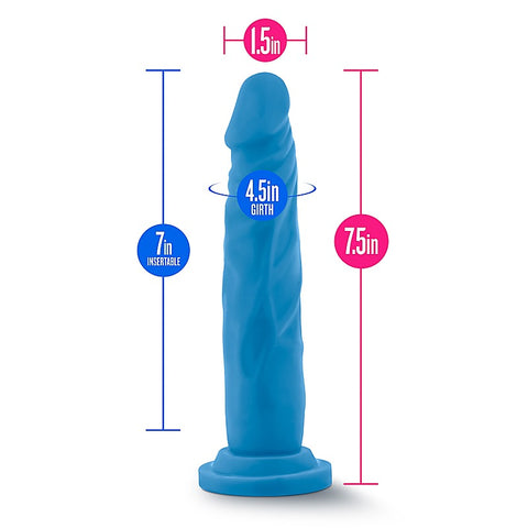 Neo Dual Density Cock Neon Realistic Dildo Blue - Realistic Dildos
