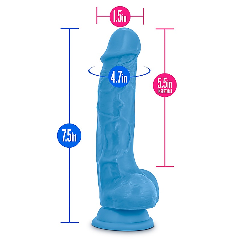Neo Dual Density Cock With Balls Neon Blue - Realistic Dildos
