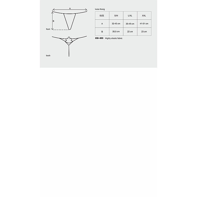 Luiza Thong Panties Black by Obsessive Lingerie - G-Strings, Panties and Shorts
