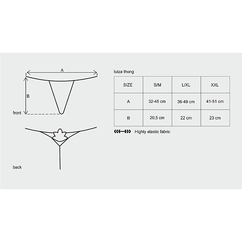 Obsessive Luiza Elegant And Sexy Womens Thong Black - G-Strings, Panties and Shorts