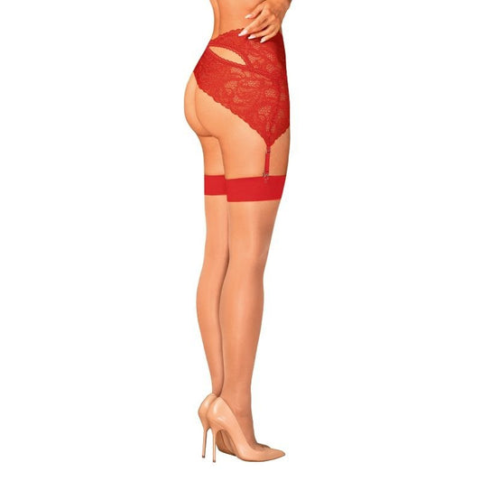 S814 Stockings Red by Obsessive Lingerie - Hosiery