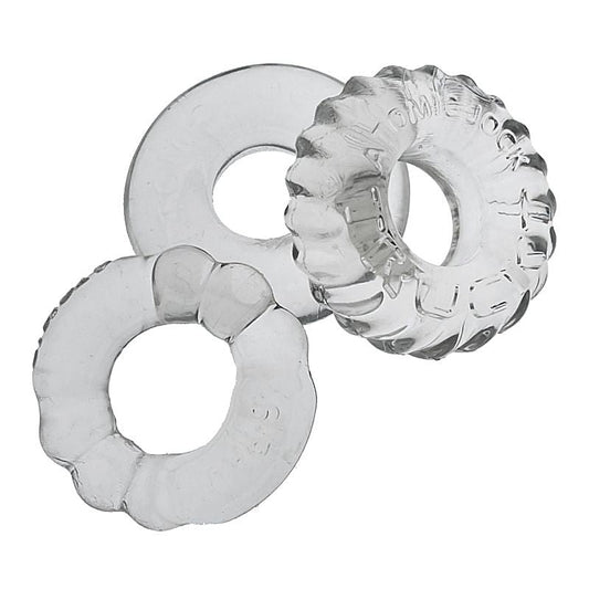 OxBalls Bonemaker 3 Piece Stretchy Mens Cock Ring Set - Stretchy Cock Rings