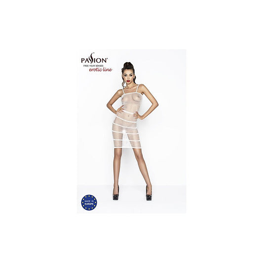 Passion Lingerie BS033 Super Sexy Translucent Mesh Dress One Size White - Skirts And Club Wear