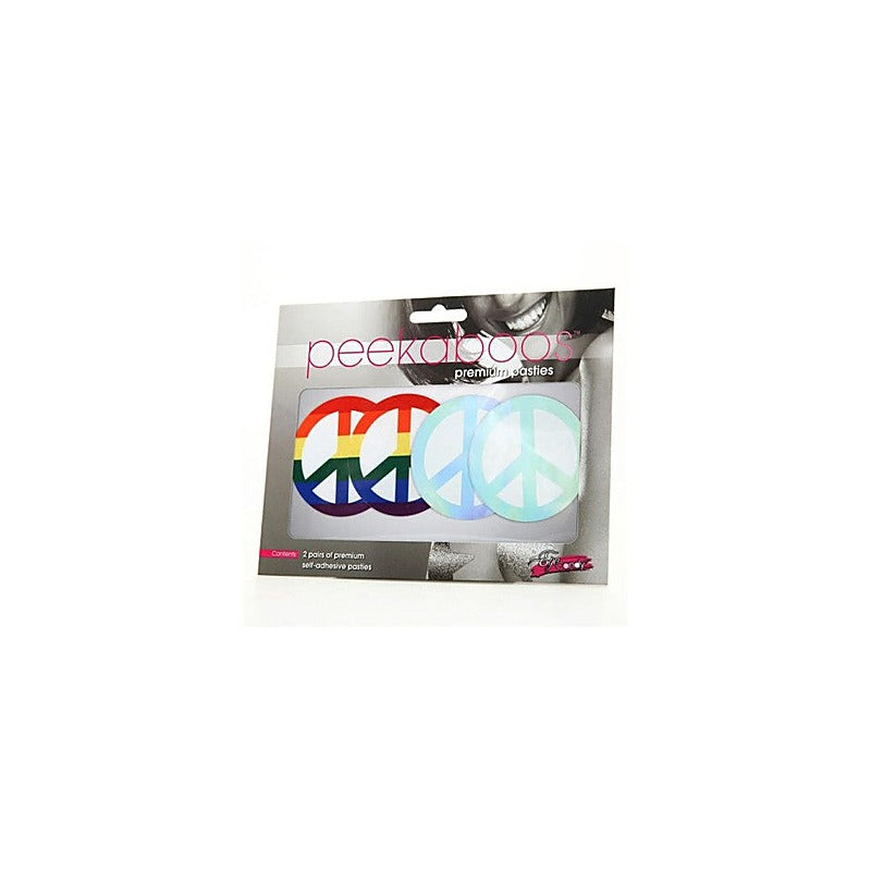 Peekaboo Pride Peace Sign Pasties by Xgen Products - Fancy Dress Ups