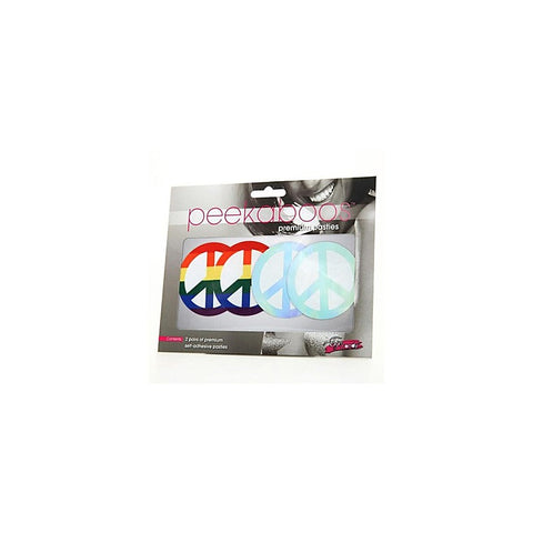 Peekaboo Pride Peace Sign Pasties by Xgen Products - Fancy Dress Ups