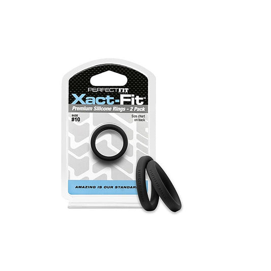 Perfect Fit Xact Fit #10 Stretchy Cock Rings 2 Pack 1 Inch - Cock Ring Sets