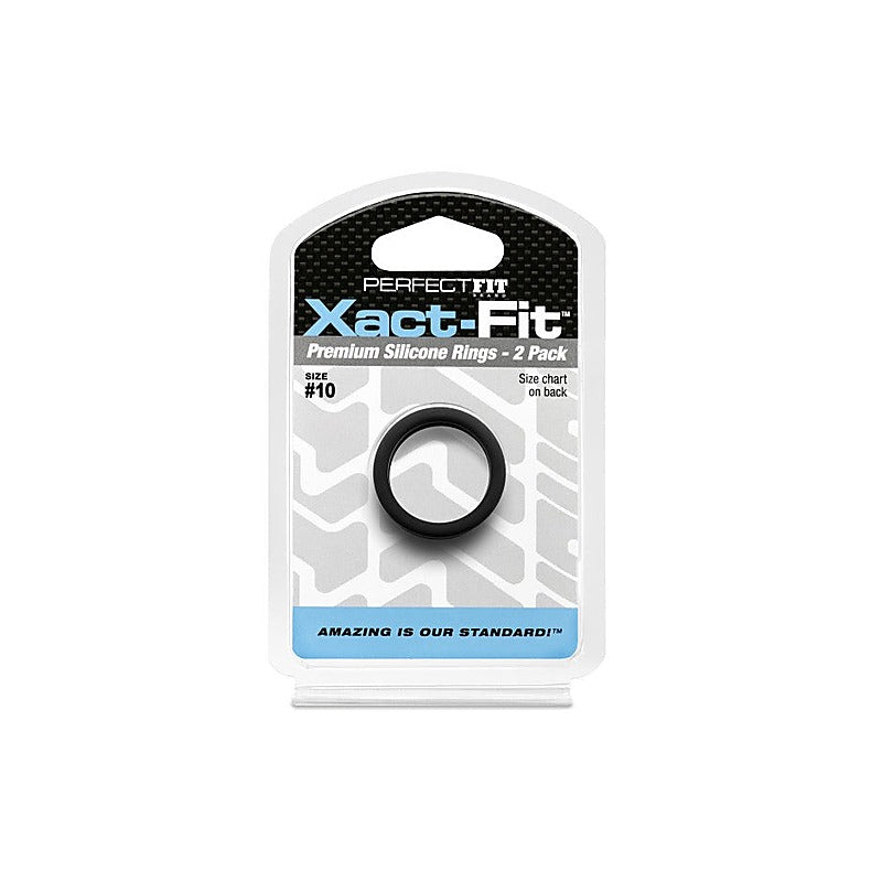 Perfect Fit Xact Fit #10 Stretchy Cock Rings 2 Pack 1 Inch - Cock Ring Sets
