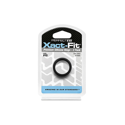 Perfect Fit Xact Fit #10 Stretchy Cock Rings 2 Pack 1 Inch - Cock Ring Sets