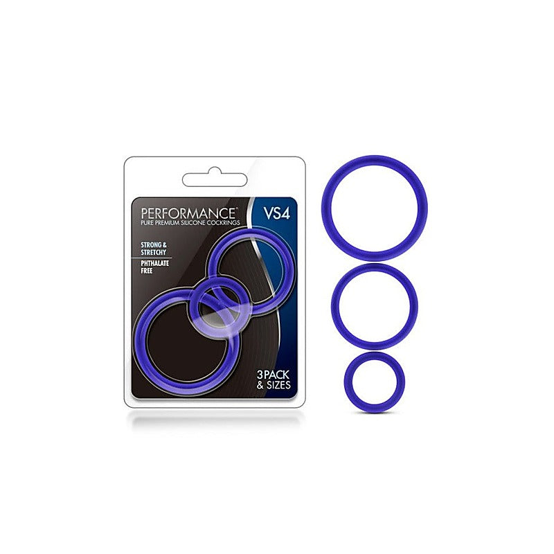 Performance Silicone Cock Rings Set 3 Piece - Cock Ring Sets