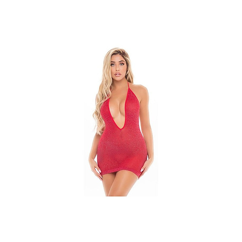Love Bite Plunge Halter Dress by Pink Lipstick - Skirts And Club Wear