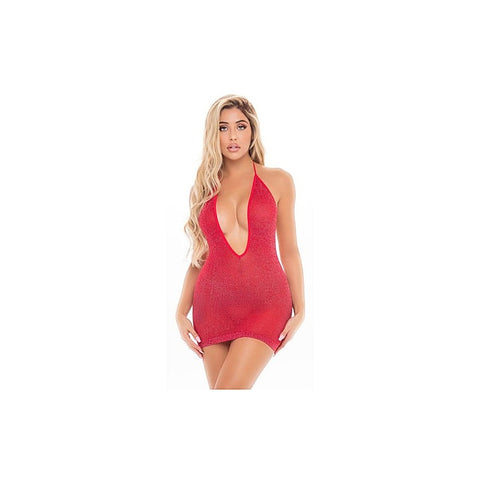 Love Bite Plunge Halter Dress by Pink Lipstick - Skirts And Club Wear