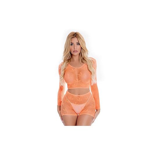 Pink Lipstick Leaf It To Me Seductive Womens Short Set One Size - G-Strings, Panties and Shorts