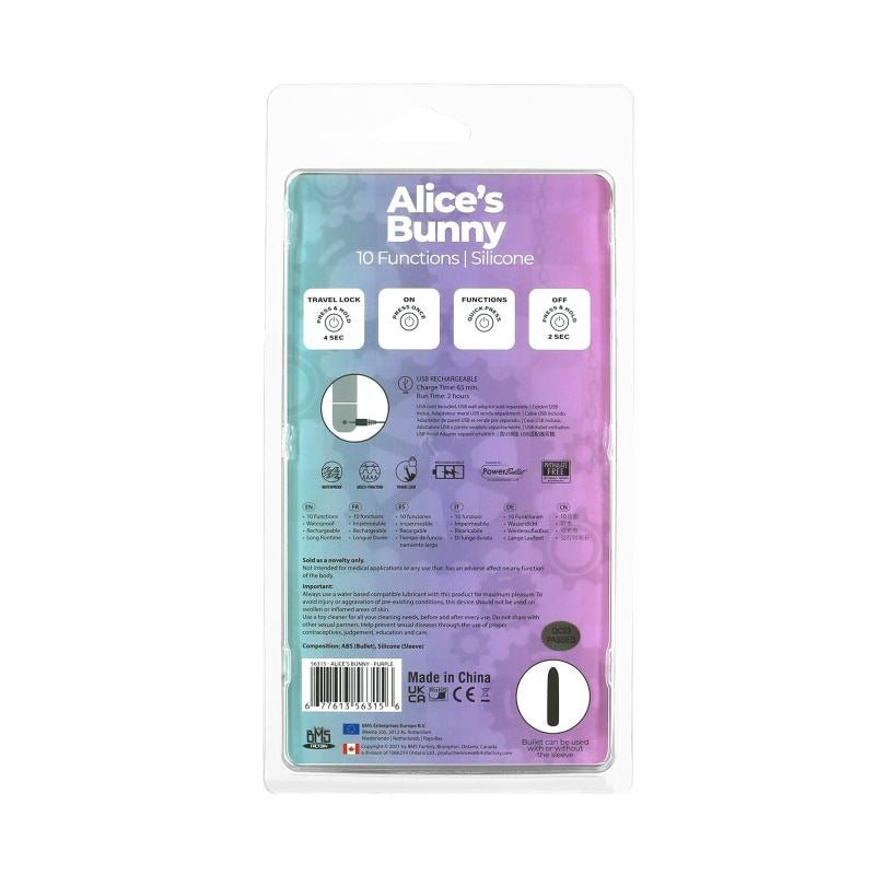 Alices Bunny Rechargeable Bullet w/ Rabbit Sleeve - Bullet Vibrators