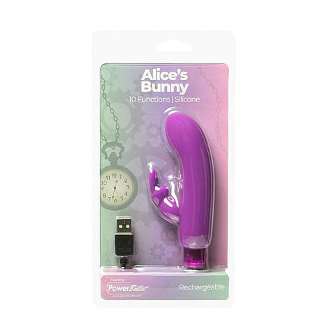 PowerBullet Alices Bunny Rechargeable Bullet Vibrator With Rabbit Sleeve - Bullet Vibrators