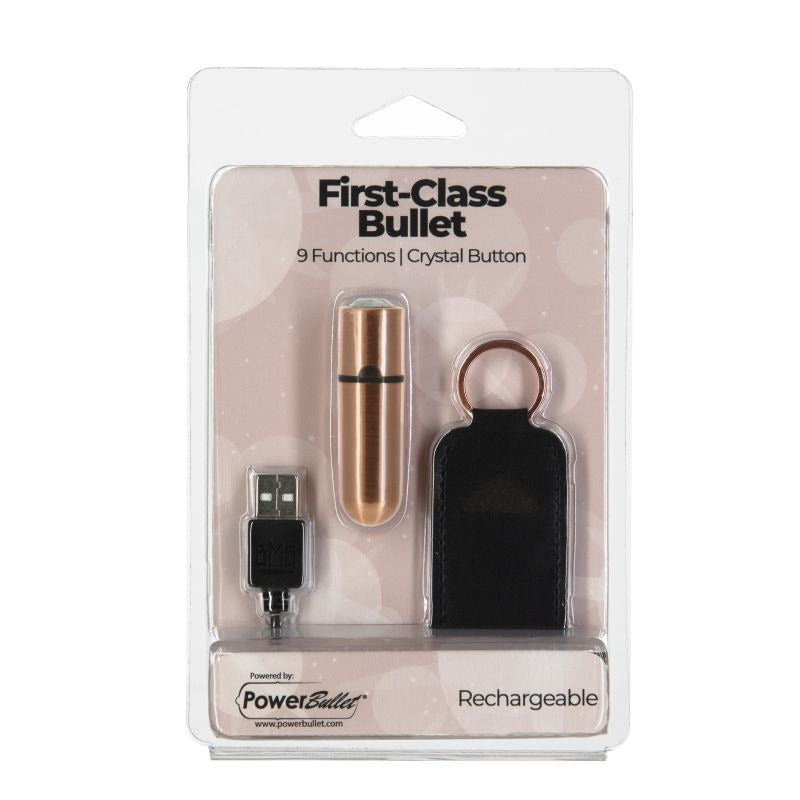 Power Bullet First Class Rechargeable w/ Crystal Gun Metal - Bullet Vibrators