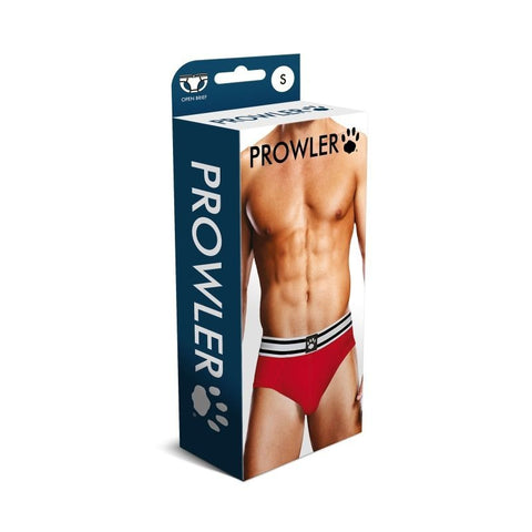 Open Back Mens Brief Red White by Prowler - Mens Briefs And Boxers