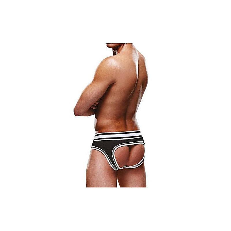 Prowler Open Back Stylish Backless Mens Brief Black/White - Mens Briefs And Boxers