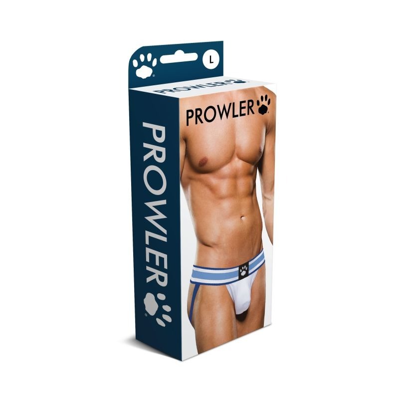 Sexy Mens Jock Strap White/Blue by Prowler - Jocks and G-Strings