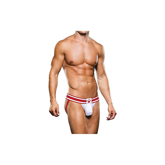 Prowler Polyester and Spandex Mens Jock Strap White/Red - Jocks and G-Strings