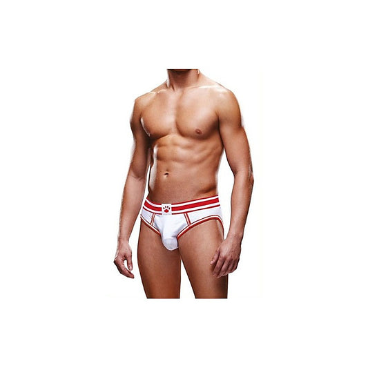 Prowler Stylish Open Back Mens Brief White/Red - Mens Briefs And Boxers