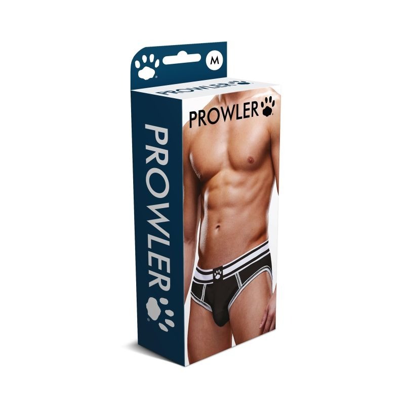 Backless Mens Brief White Black by Prowler - Mens Briefs And Boxers