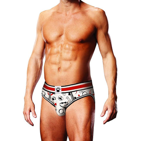 Puppie Print Open Back Mens Brief by Prowler - Mens Briefs And Boxers