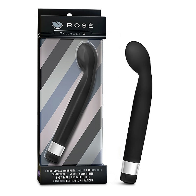 Rose Scarlet G 8.5 Inch G-Spot Vibrator Black - G-Spot Vibrators
