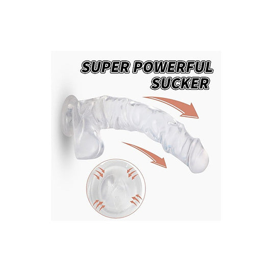 S-Hande Kennard Suction Cup Realistic Dong With Balls Large Clear - Realistic Dildos