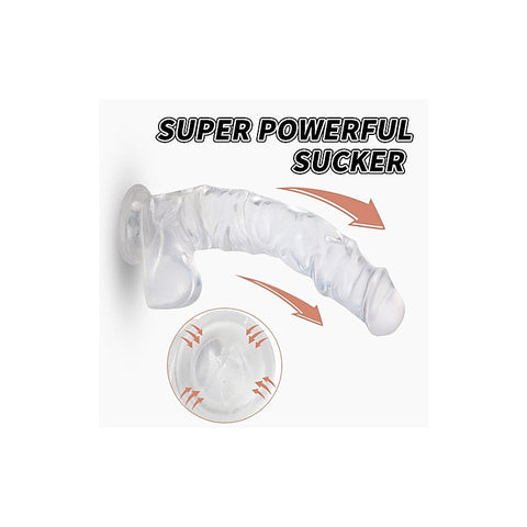 S-Hande Kennard Suction Cup Realistic Dong With Balls Large Clear - Realistic Dildos
