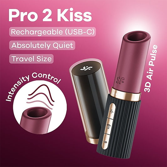Satisfyer Pro 2 Kiss USB Rechargeable Clitoral Massager - Clit Ticklers and Pulsators