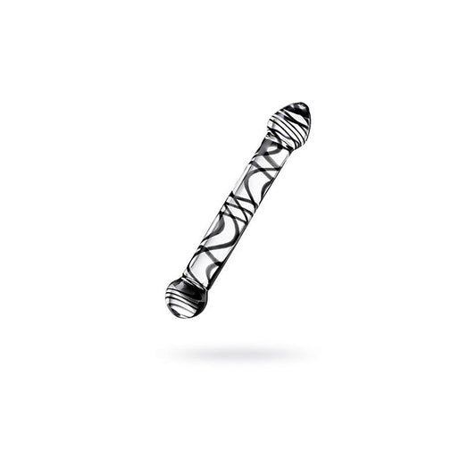 Sexus Duo Black Swirl Glass Dildo 20.5cm - Glass Sex Toys