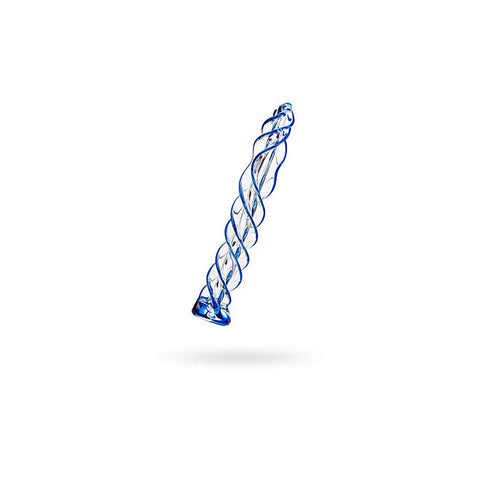 Sexus Blue Helix Glass Dildo 18.7cm - Glass Sex Toys